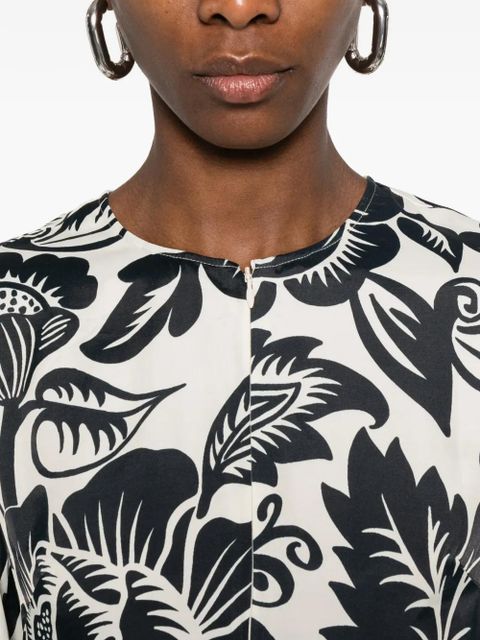 FARM Rio floral-print zip dress - White