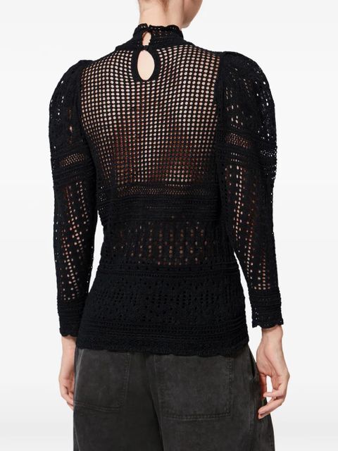 ISABEL MARANT x Dahara openwork blouse - Black
