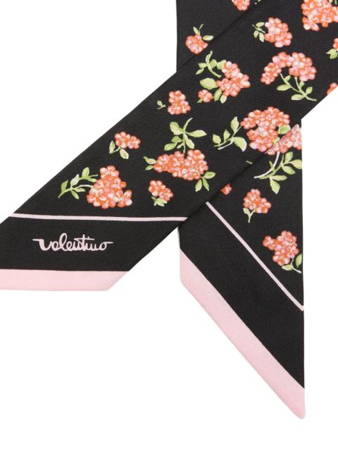 Valentino Garavani ramage fiorellini silk bandeau scarf - Black