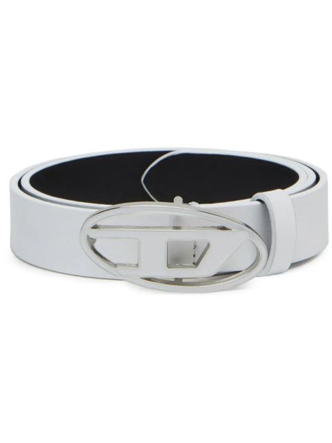 Diesel 1DR logo-buckle leather belt - White - zdjęcie produktu nr 1