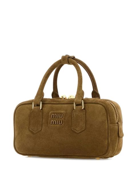 Miu Miu Arcadie suede tote bag - Green - zdjęcie produktu nr 2