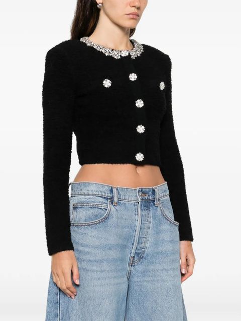 Self-Portrait embellished-button jacket - Black