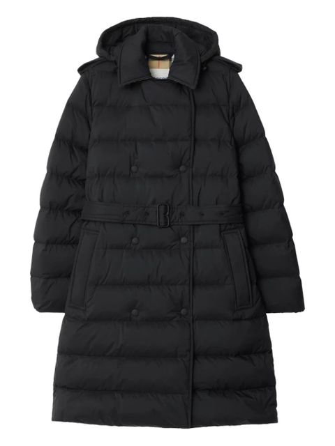 Burberry double-breasted belted puffer coat - Black - zdjęcie produktu nr 1