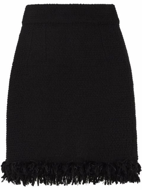 Dolce & Gabbana frayed bouclé miniskirt - Black - zdjęcie produktu nr 1