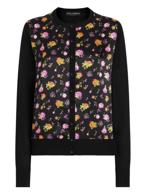 Dolce & Gabbana floral-print cardigan - Black - zdjęcie produktu nr 1