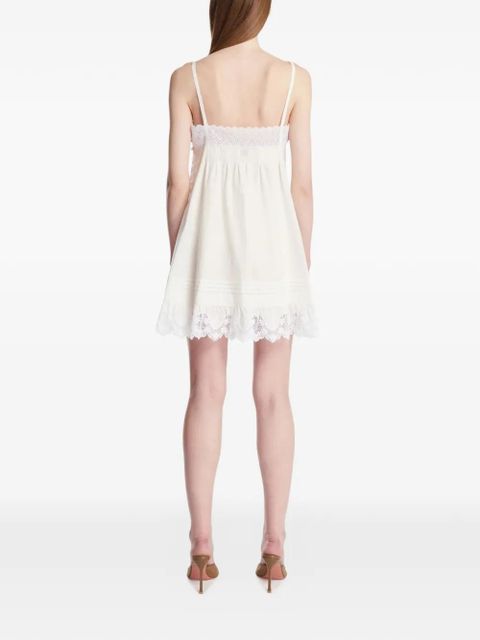 Saint Laurent lace trim dress - White