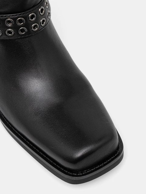 Liu Jo kozaki skórzane ROXY 02 damskie kolor czarny na słupku SF5049P010222222