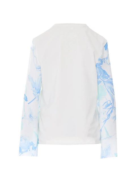 Maison Margiela floral-print V-neck T-shirt - White - zdjęcie produktu nr 2