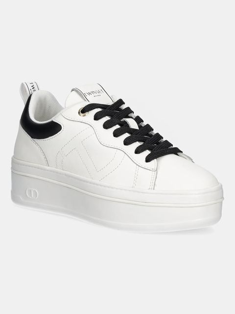 Twinset sneakersy skórzane damskie kolor biały 252TCP024 - zdjęcie produktu nr 1