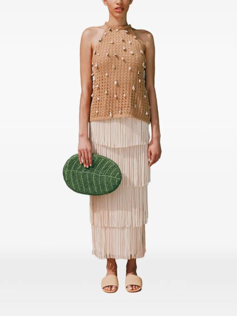 Simon Miller Bahi shell-embellished crochet top - Neutrals