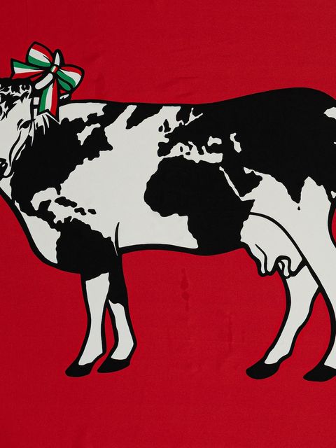 Moschino apaszka jedwabna damska kolor czerwony wzorzysta M3287 3549 - zdjęcie produktu nr 2