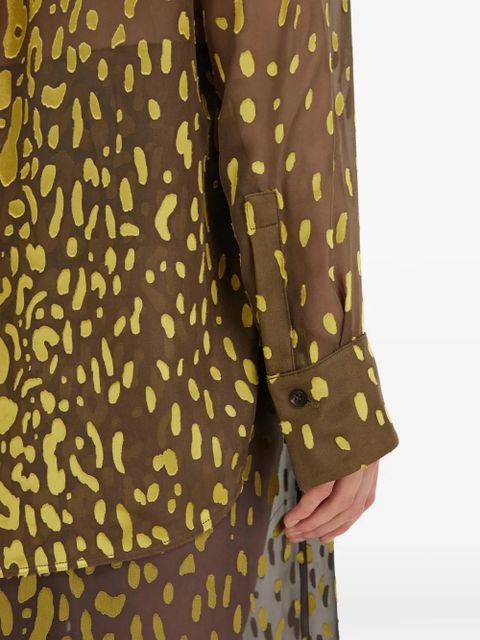 Ferragamo Devoré georgette shirt - Brown