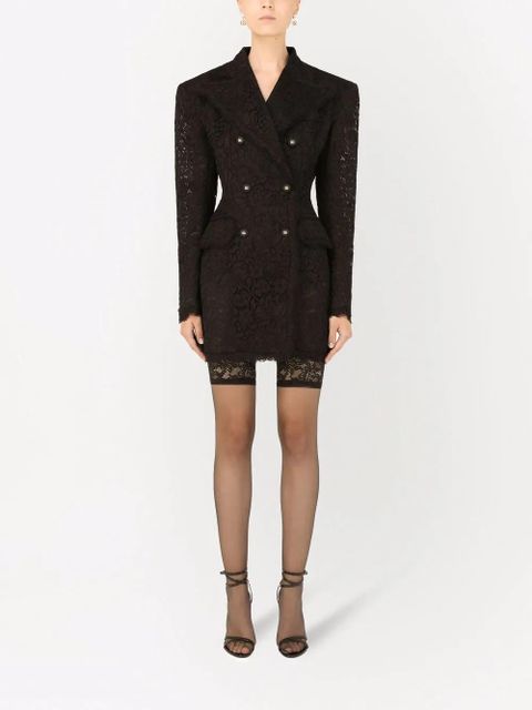 Dolce & Gabbana cordonetto-lace double.breasted blazer - Black