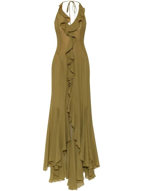 MISBHV ruffle-detailing midi dress - Green - zdjęcie produktu nr 1