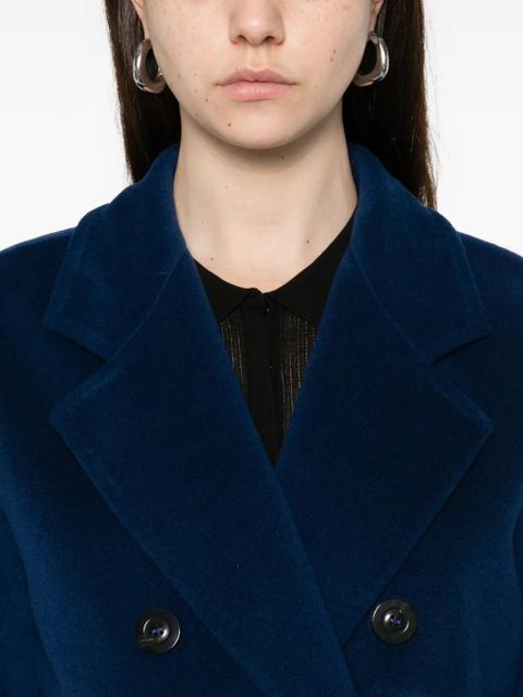 Max Mara buttoned belted double-breasted coat - Blue