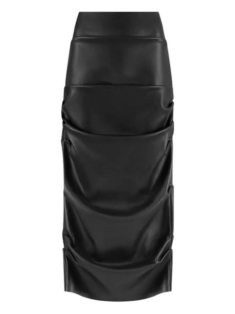 Manière De Voir high-waisted leather midi skirt - Black - zdjęcie produktu nr 1