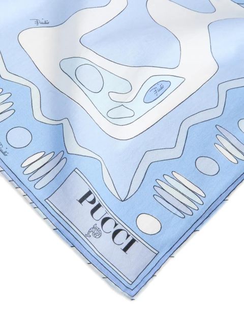 PUCCI Angoli-print cotton square scarf - Blue - zdjęcie produktu nr 2