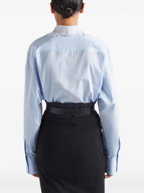Prada fringed-collar shirt - Blue - zdjęcie produktu nr 2