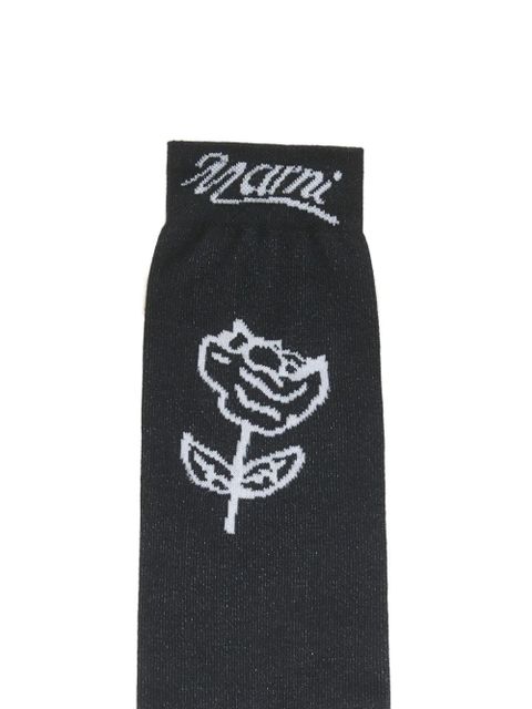 Marni rose-jacquard socks - Black - zdjęcie produktu nr 2