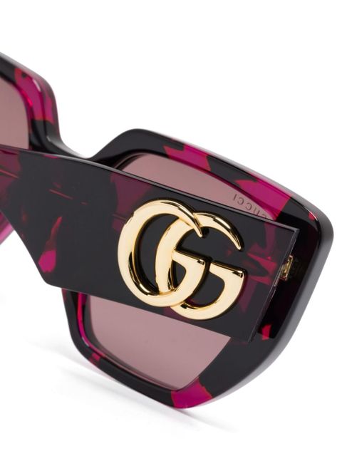 Gucci Eyewear logo-plaque oversize sunglasses - Purple