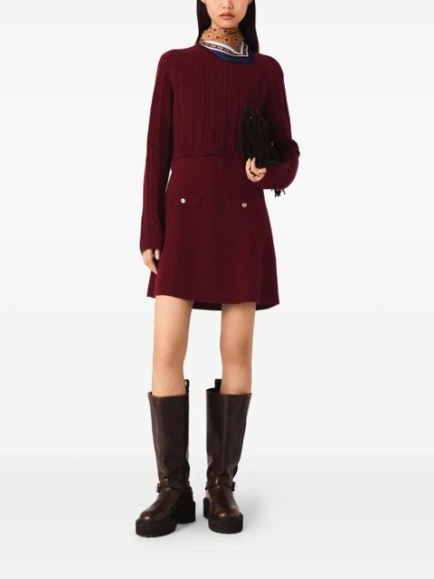Maje layered mini sweater dress