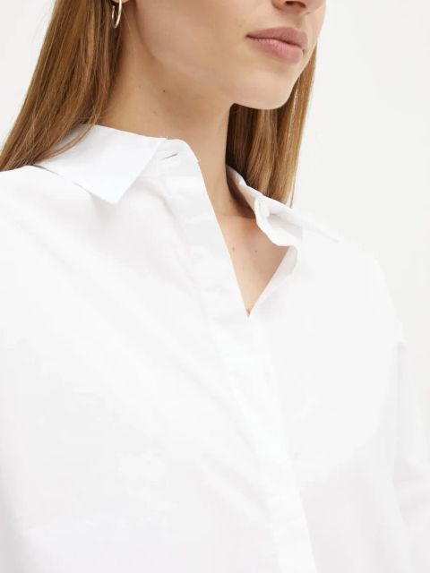 BOSS koszula damska kolor biały regular z kołnierzykiem klasycznym 50530339