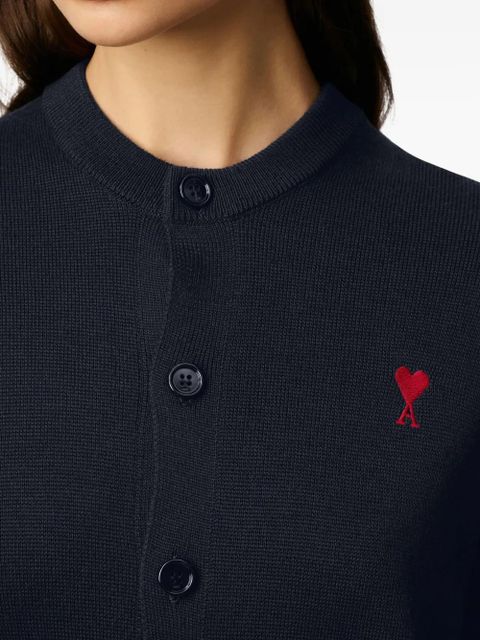 AMI Paris Ami De Coeur wool cardigan - Blue - zdjęcie produktu nr 2