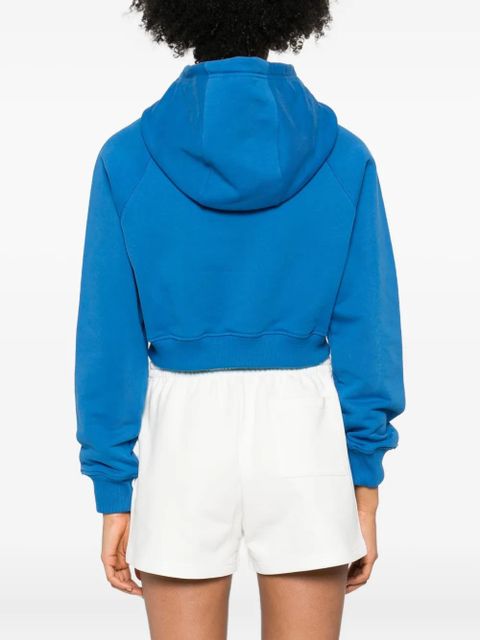 Casablanca cropped cotton hoodie - Blue