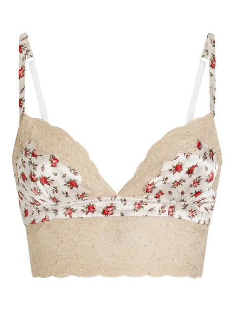 Dolce & Gabbana floral-print lace bra - Neutrals - zdjęcie produktu nr 1