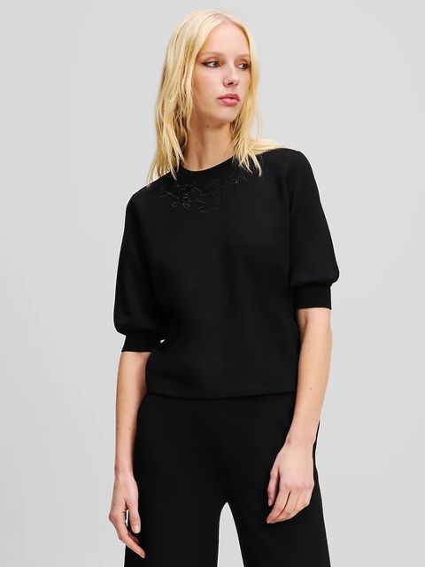 Karl Lagerfeld sweter damski kolor czarny A2W20040 - zdjęcie produktu nr 1