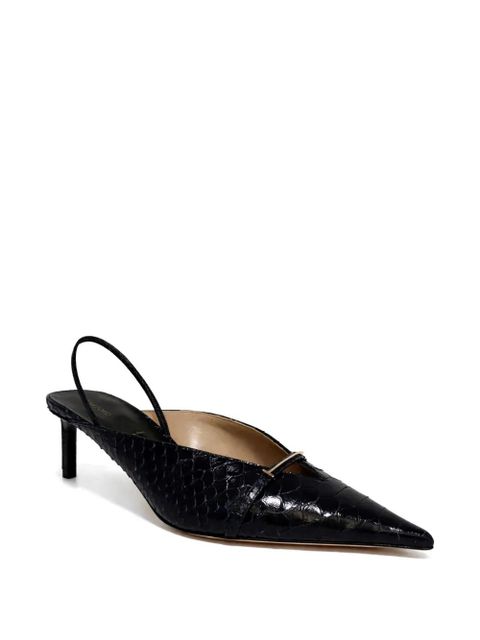 TOM FORD Julienne snakeskin-effect slingback pumps - Black - zdjęcie produktu nr 2