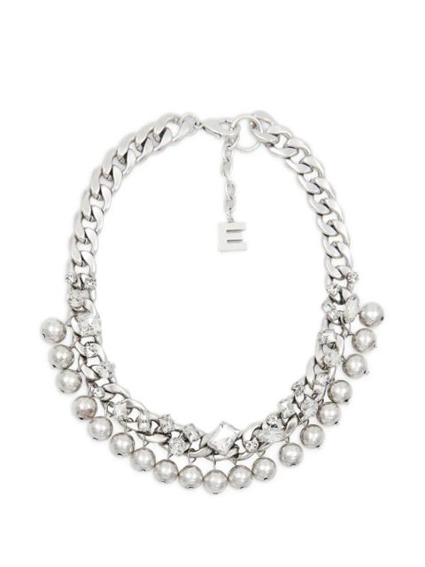 Essentiel Antwerp rhinestone-embellished curb-chain necklace - Silver - zdjęcie produktu nr 1