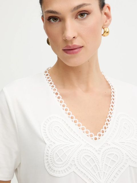 Morgan t-shirt damski kolor biały DOMASKA