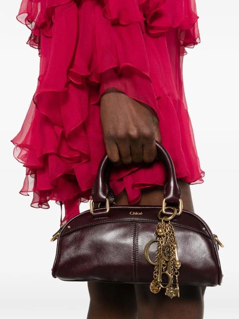 Chloé mini leather multiple-charms tote bag - Purple - zdjęcie produktu nr 2