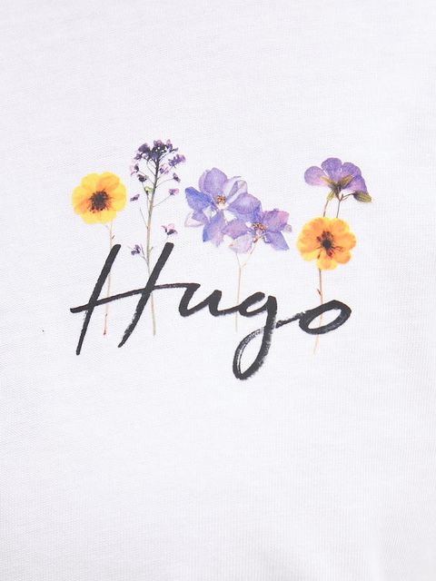 HUGO t-shirt bawełniany damski kolor biały 50555813