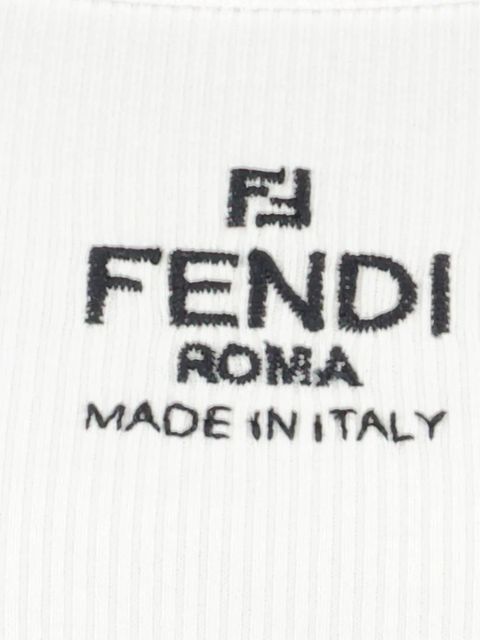 FENDI Roma embroidered tank top - White