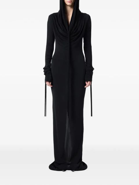 Blumarine hooded maxi dress - Black