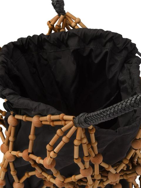 Prada mesh leather trim bag - Black