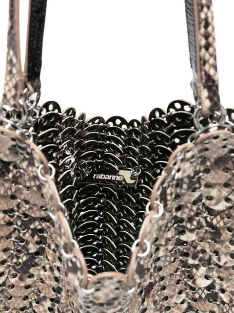 Rabanne 1969 Flip reversible disc-embellished shoulder bag - Neutrals