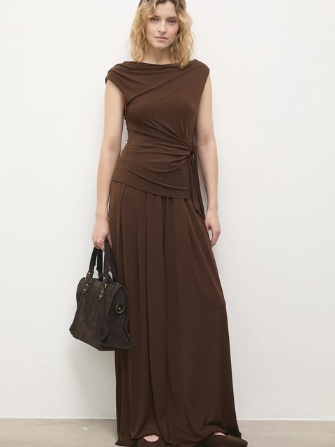 Answear.LAB top damska kolor brązowy gładka