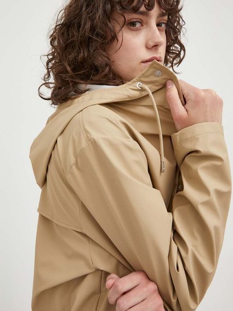 Rains kurtka przeciwdeszczowa 12020 Long Jacket kolor beżowy przejściowa 12020.24-24Sand