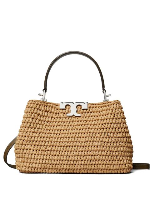 Tory Burch Eleanor raffia satchel - Neutrals - zdjęcie produktu nr 1