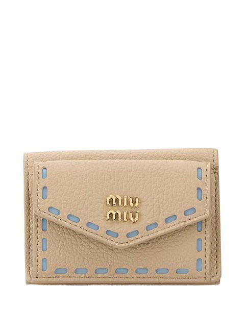 Miu Miu sand logo wallet - Neutrals - zdjęcie produktu nr 1