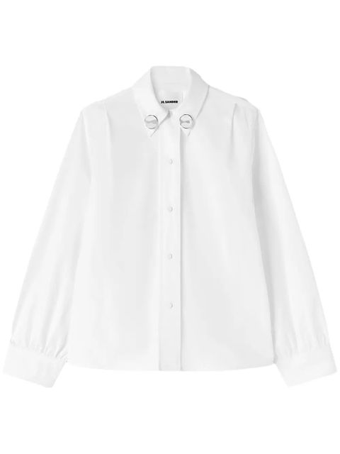 Jil Sander jewel-clip cotton shirt - White - zdjęcie produktu nr 1