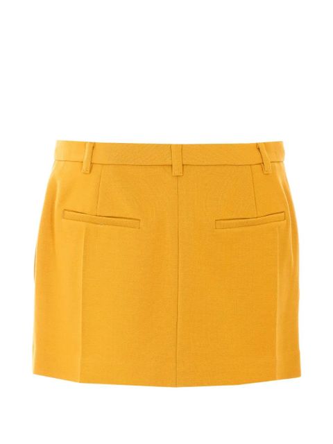 Miu Miu Milano logo-patch mini skirt - Yellow - zdjęcie produktu nr 2