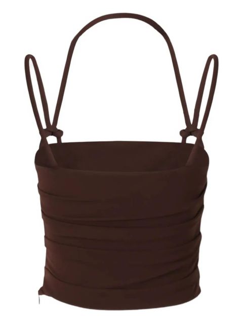 Cult Gaia knot-detail crop top - Brown - zdjęcie produktu nr 2