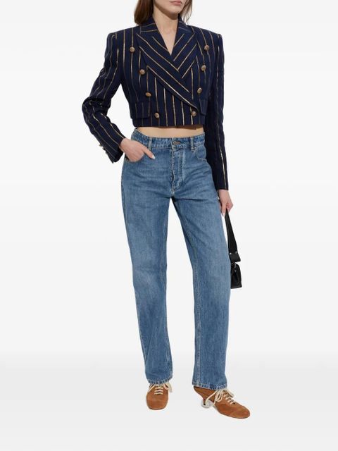 Vivienne Westwood pinstripe-button crop jacket - Blue - zdjęcie produktu nr 2