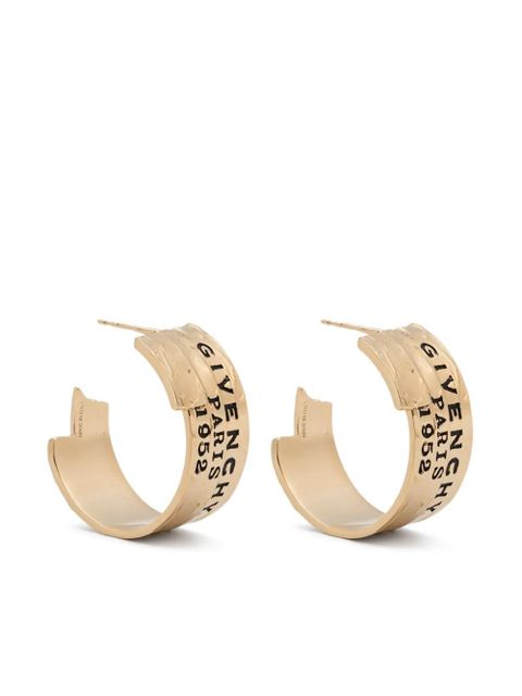 Givenchy logo-engraved hoop earrings - Gold - zdjęcie produktu nr 1
