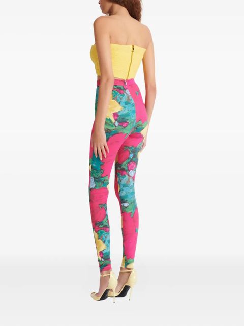 Balmain floral-print leggings - Pink
