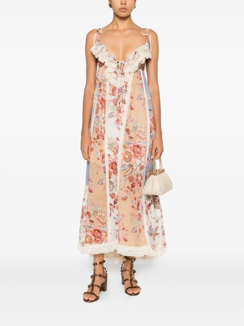 ZIMMERMANN floral lace midi dress - Neutrals